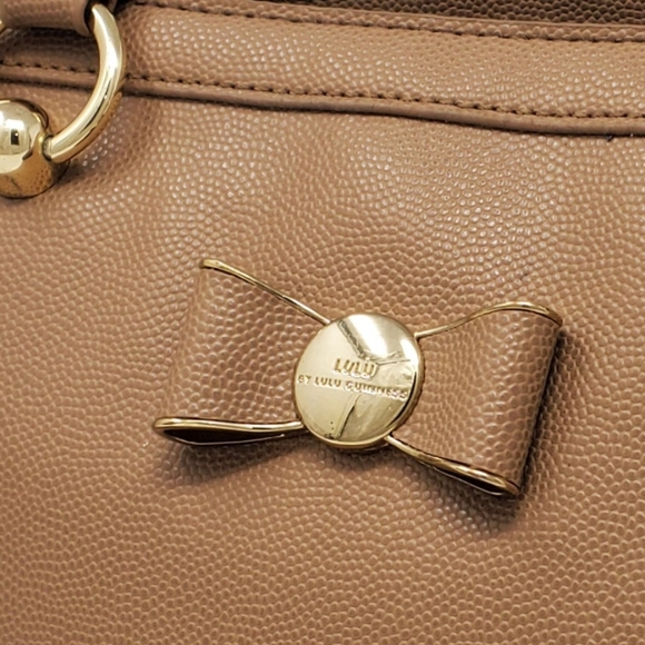 LuLu Guinness Tan Multipocket Handbag with Gold Accents - Picture 13 of 15